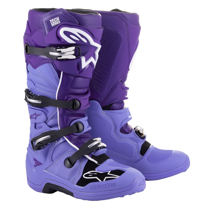 Čižmy na motocykel Alpinestars Tech 7 2024 fialovo-bielo-čierne