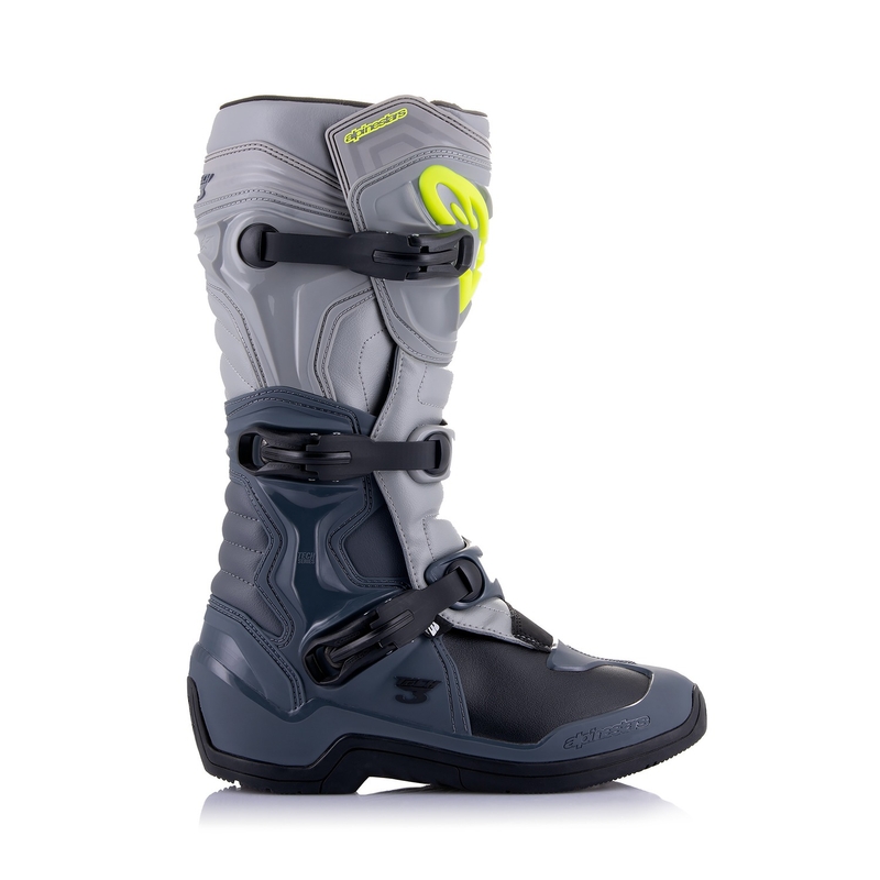 Topánky na motorku Alpinestars Tech 3 svetlo šedo-čierno-fluo žlté