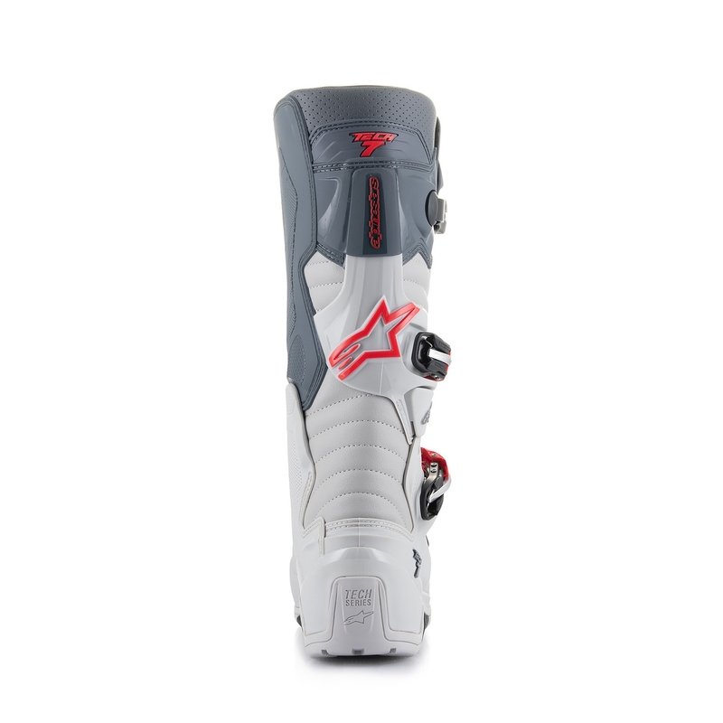 Čižmy na motocykel Alpinestars Tech 7 Enduro 2024 šedo-červeno fluorescenčno-čierne