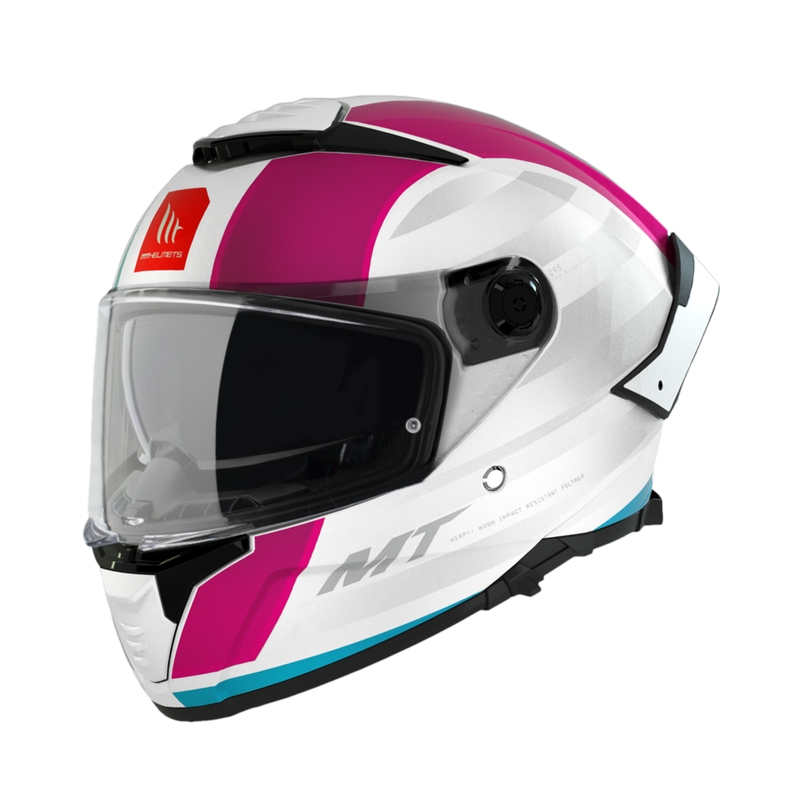 Integrálna prilba na motocykel MT THUNDER 4 SV TREADS C8 bielo-ružová