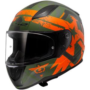 Integrálna helma na motocykel LS2 FF353 RAPID II Thunderbirds zeleno-oranžová matná