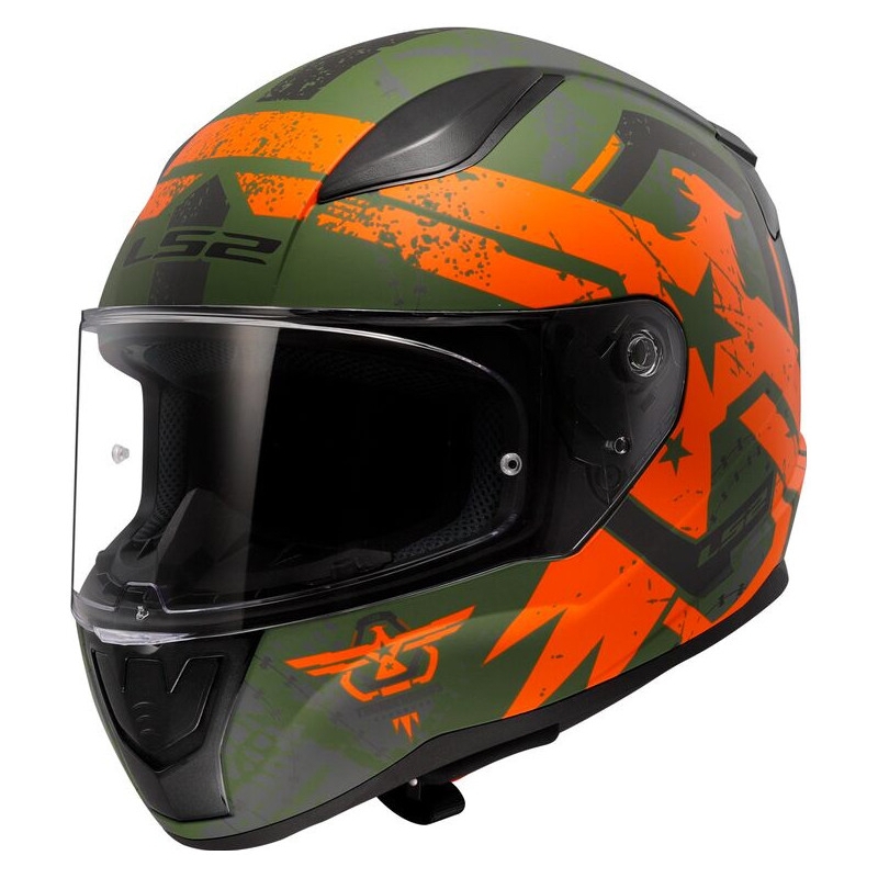 Integrálna prilba na motocykel LS2 FF353 RAPID II Thunderbirds zeleno-oranžová matná