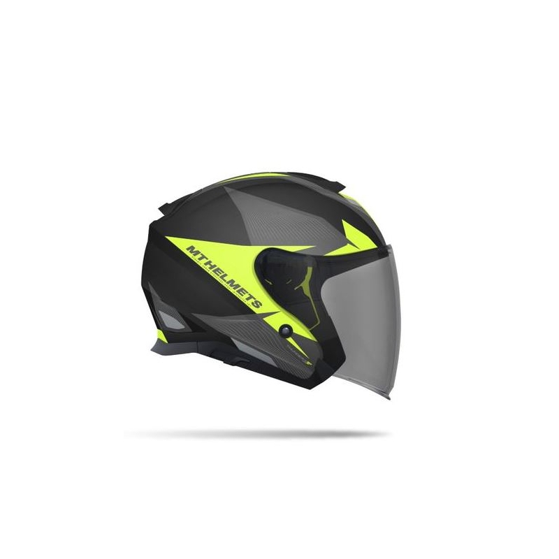Prilba na motorku otvorená MT Thunder SV Jet Wing čierna matná-fluo žltá výpredaj