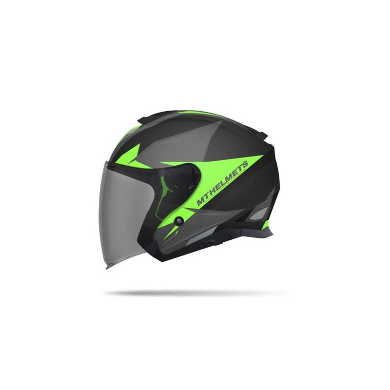 Prilba na motorku otvorená MT Thunder SV Jet Wing čierna matná-fluo zelená