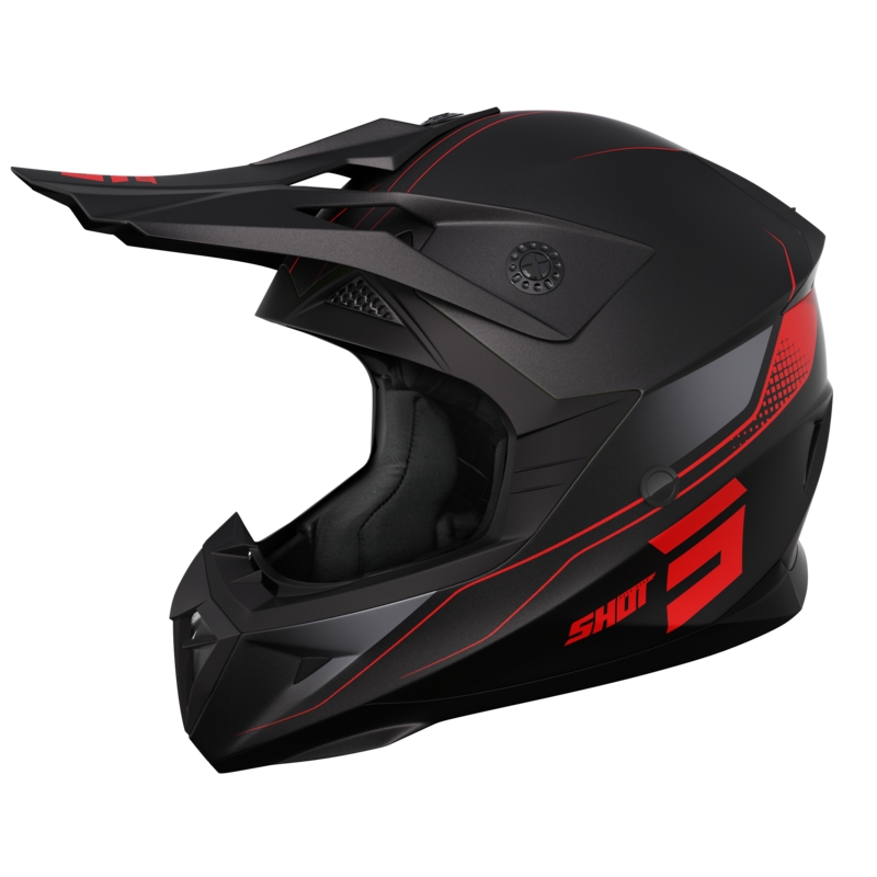 Motokrosová prilba na motocykel Shot Pulse Edge červená matná