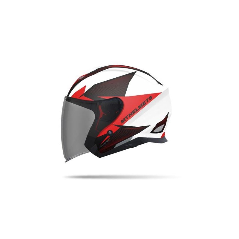 Prilba na motorku otvorená MT Thunder SV Jet Wing bielo-červená