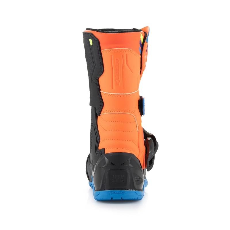 Detské čižmy na motocykel Alpinestars Tech 3S Kids fluorescenčno oranžovo-modro-fluorescenčno žlto-čierne