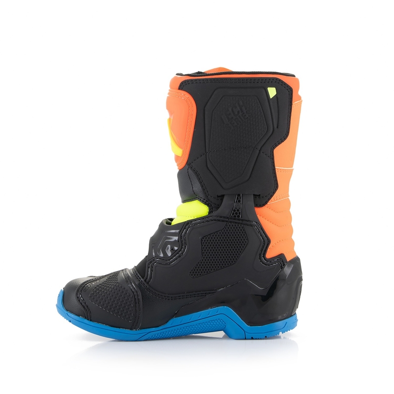 Detské čižmy na motocykel Alpinestars Tech 3S Kids fluorescenčno oranžovo-modro-fluorescenčno žlto-čierne