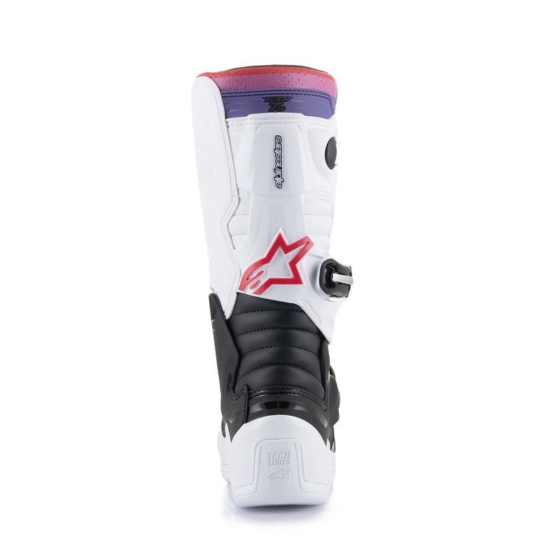 Detské motokrosové topánky Alpinestars Tech 7 S bielo-čierno-červeno-modro-fialové