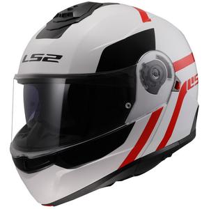 Vyklápacia helma LS2 FF908 Strobe II Autox bielo-červená