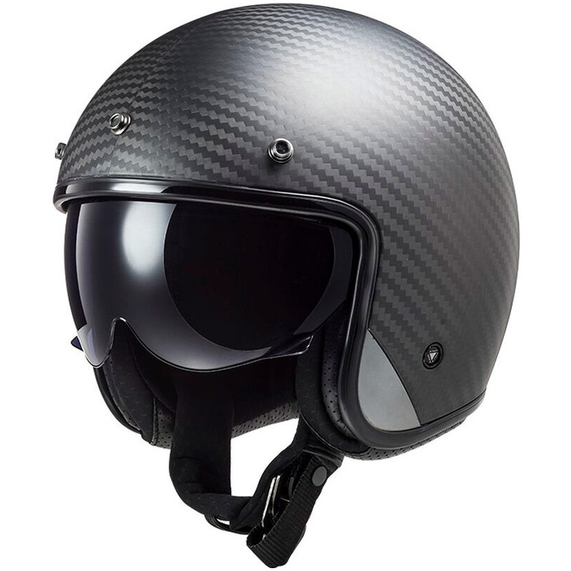 Otvorená prilba na motorku LS2 OF601 Bob II Carbon Solid čierna matná