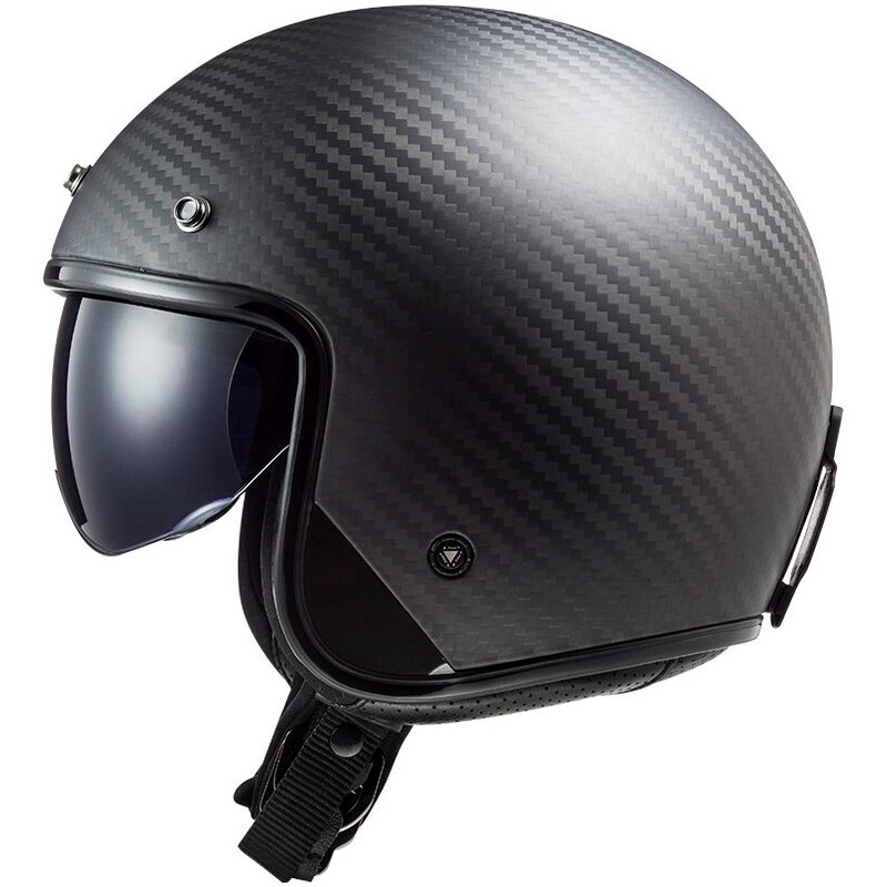 Otvorená prilba na motorku LS2 OF601 Bob II Carbon Solid čierna matná