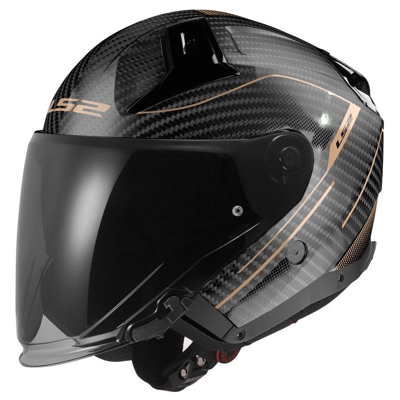 Otvorená prilba na motorku LS2 OF603 Infinity II Carbon Counter čierno-zlatá