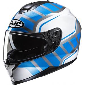 Integrálna helma na motorku HJC prilba C70N Holt MC2 bielo-šedo-modrá