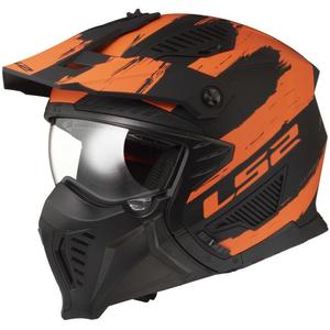 Helma na motorku LS2 OF606 Drifter Mud čierno-oranžová matná