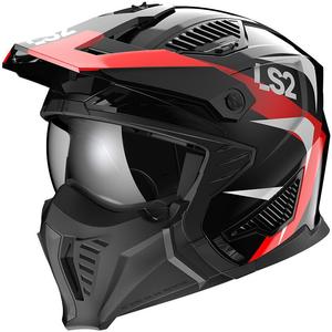 Helma na motorku LS2 OF606 Drifter Triality čierno-červená ​