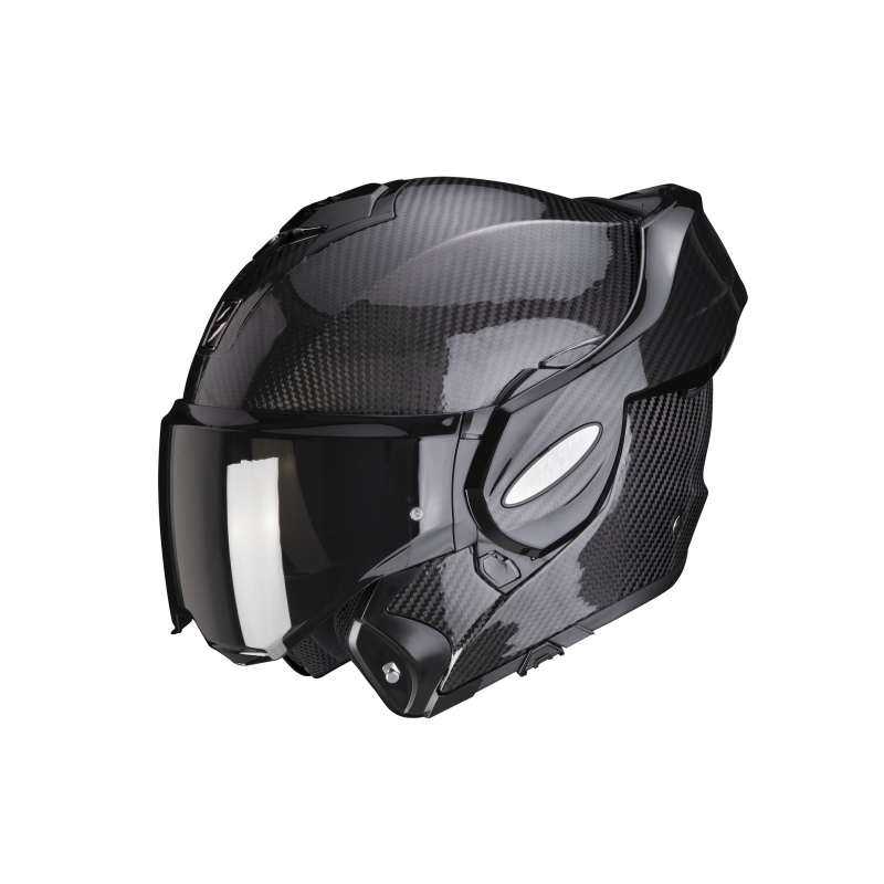 Preklápacia prilba Scorpion EXO-TECH EVO Carbon čierna lesklá - II. akosť