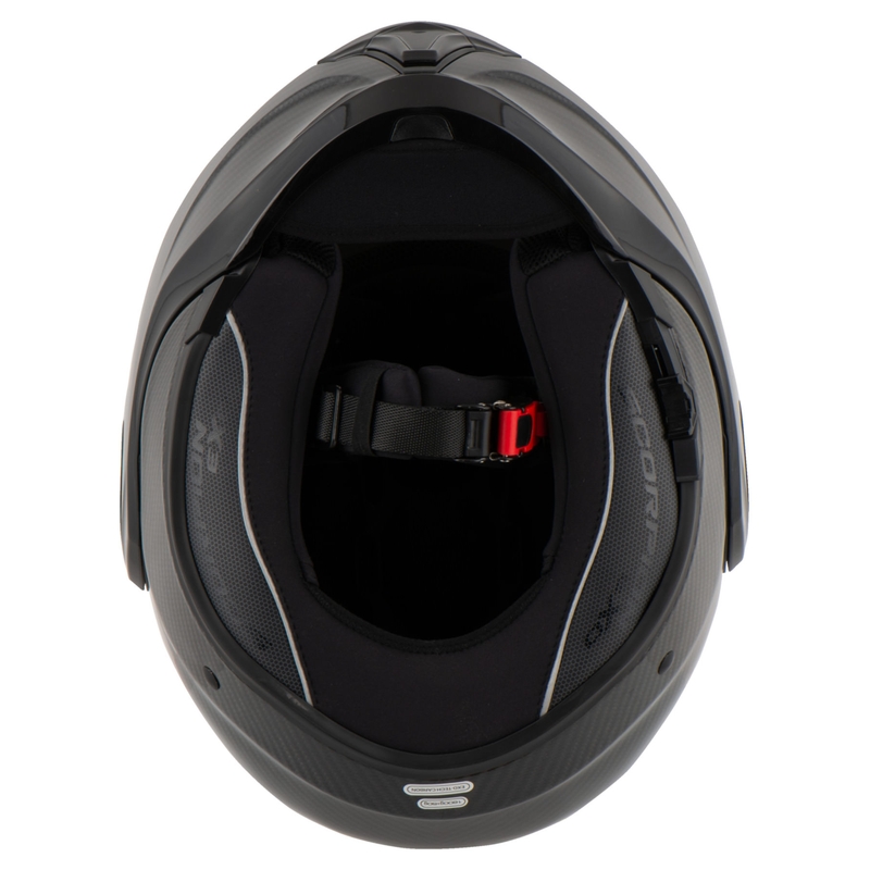 Preklápacia prilba Scorpion EXO-TECH EVO Carbon čierna lesklá - II. akosť