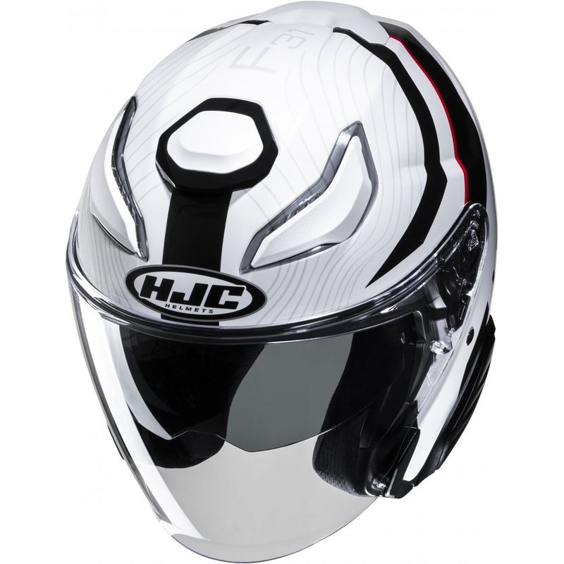 Otvorená prilba na motorcykel HJC F31 Naby MC1 bielo-čierno-červená