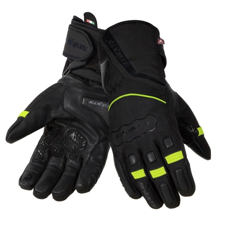 Rukavice na motocykel SEVENTY DEGREES SD-T7 čierno-fluorescenčno žlté