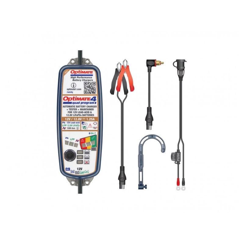 Nabíjačka batérií TecMate- Optimate 4 QUAD PROGRAM CAN-BUS PREMIUM 12V / 12,8-1,25 A