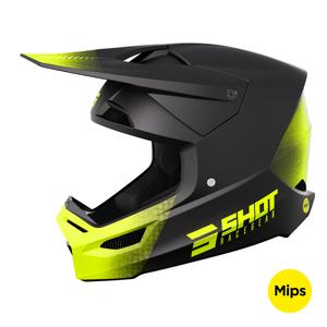 Motokrosová helma Shot Race Raw čierno-fluo žltá matná