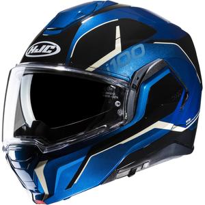 Preklápacia helma na motorku HJC i100 Lorix MC2 čierno-bielo-modrá