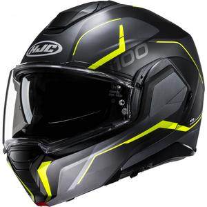 Preklápacia helma na motorku HJC i100 Lorix MC3HSF čierno-šedo-žltá
