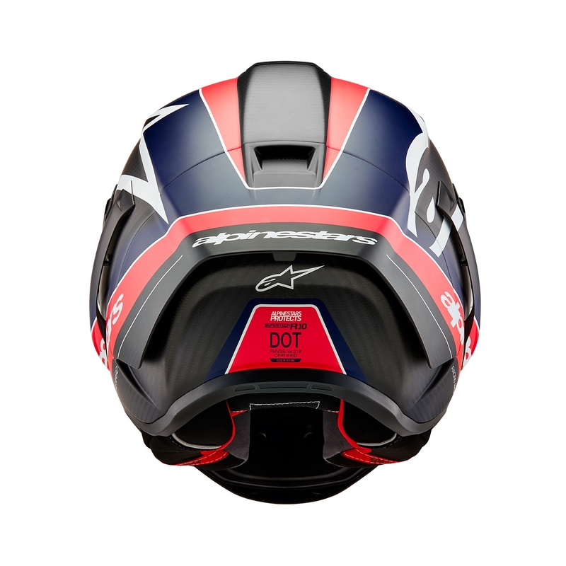 Integrálna prilba na motorku Alpinestars Supertech R-10 Team carbon fluo červeno-modro-biela matná