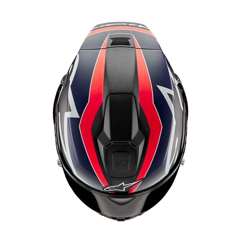 Integrálna prilba na motorku Alpinestars Supertech R-10 Team carbon fluo červeno-modro-biela matná