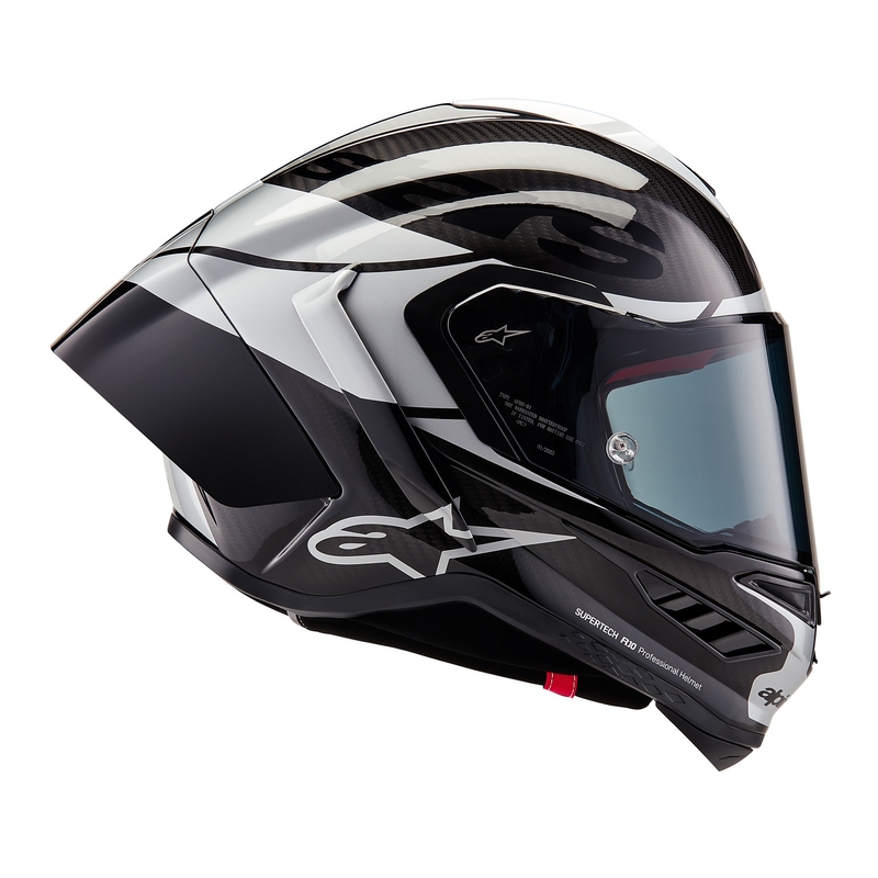 Integrálna helma na motorku Alpinestars Supertech R-10 Element carbon strieborno-čierna