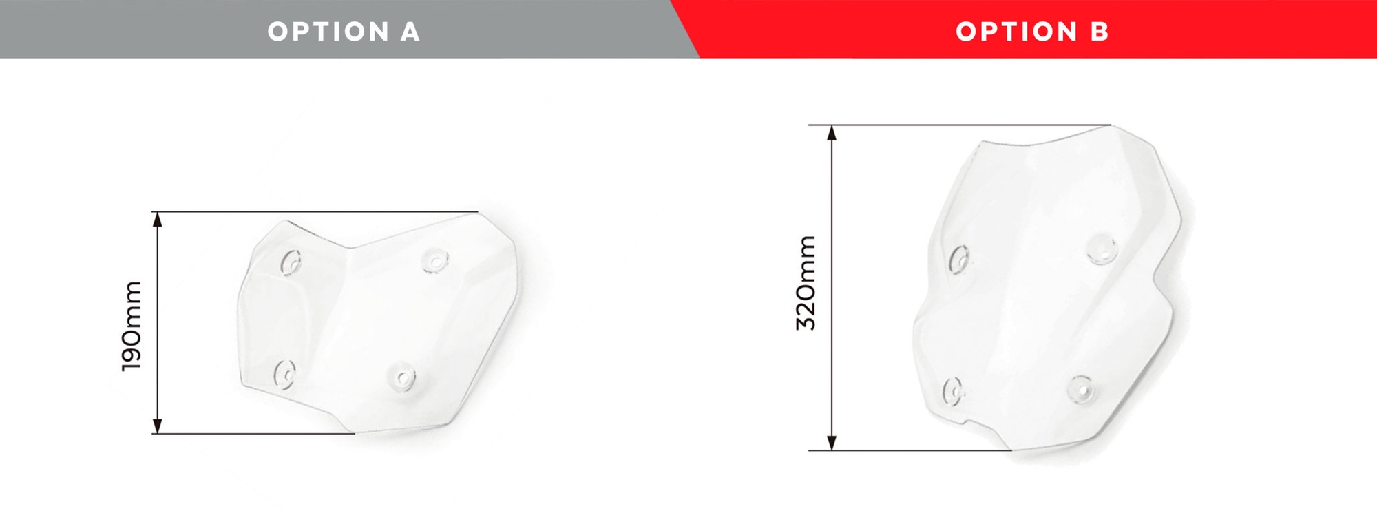 Plexi štít PUIG RACING WITH SUPPORT + PROTECTION 3179W priehľadná