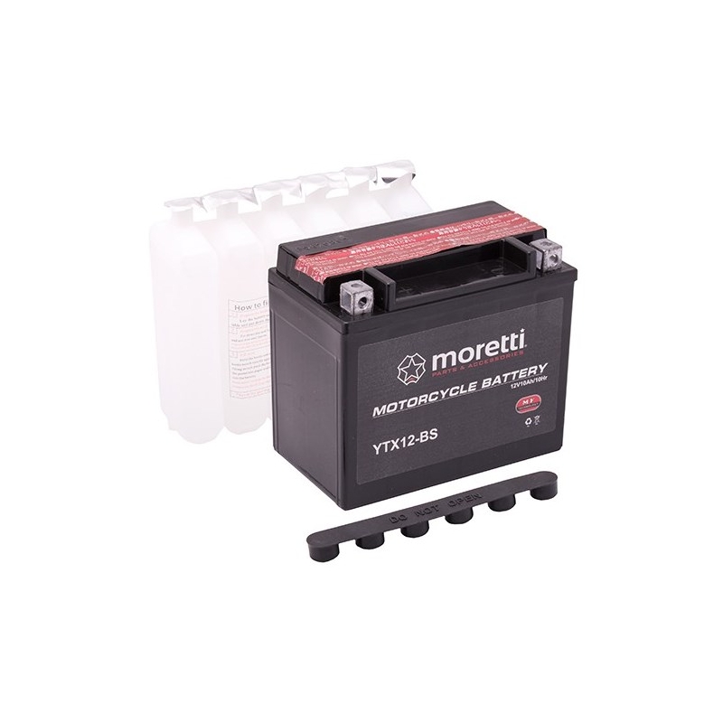 Konvenčná motocyklová batérie Moretti MTX12-BS, 12 V, 10 Ah