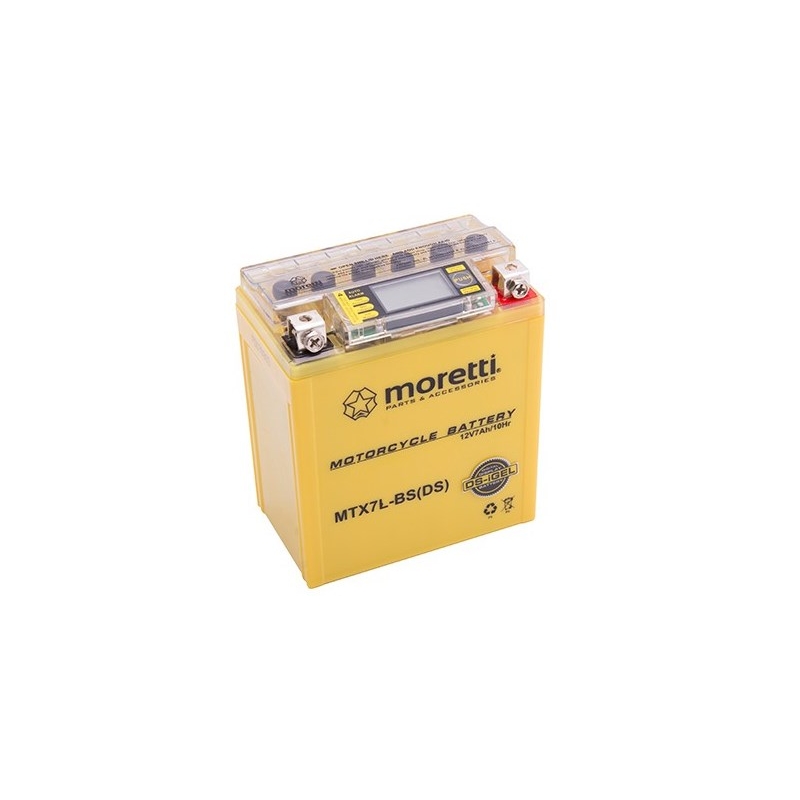Bezúdržbová gélová batéria Moretti MTX7L-BS, 12 V, 7 Ah s meračom napätia