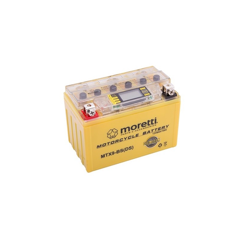 Bezúdržbová gélová batéria Moretti MTX9-BS, 12 V, 8 Ah s meračom napätia