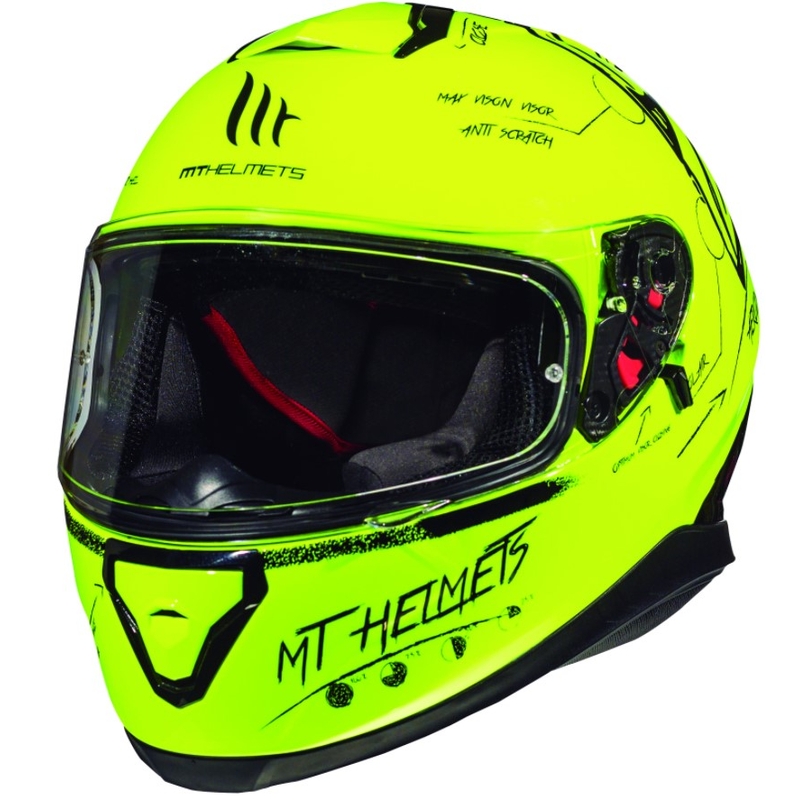 Integrálna prilba na motorku MT Thunder 3 SV Board fluo žltá výpredaj