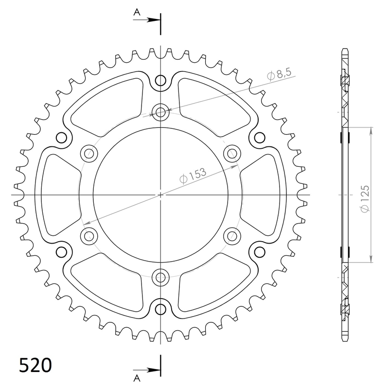 Rozeta SUPERSPROX STEALTH zlatá 50T, 520