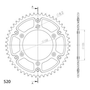 Rozeta SUPERSPROX STEALTH RST-8000:51-RED červené 51T, 520