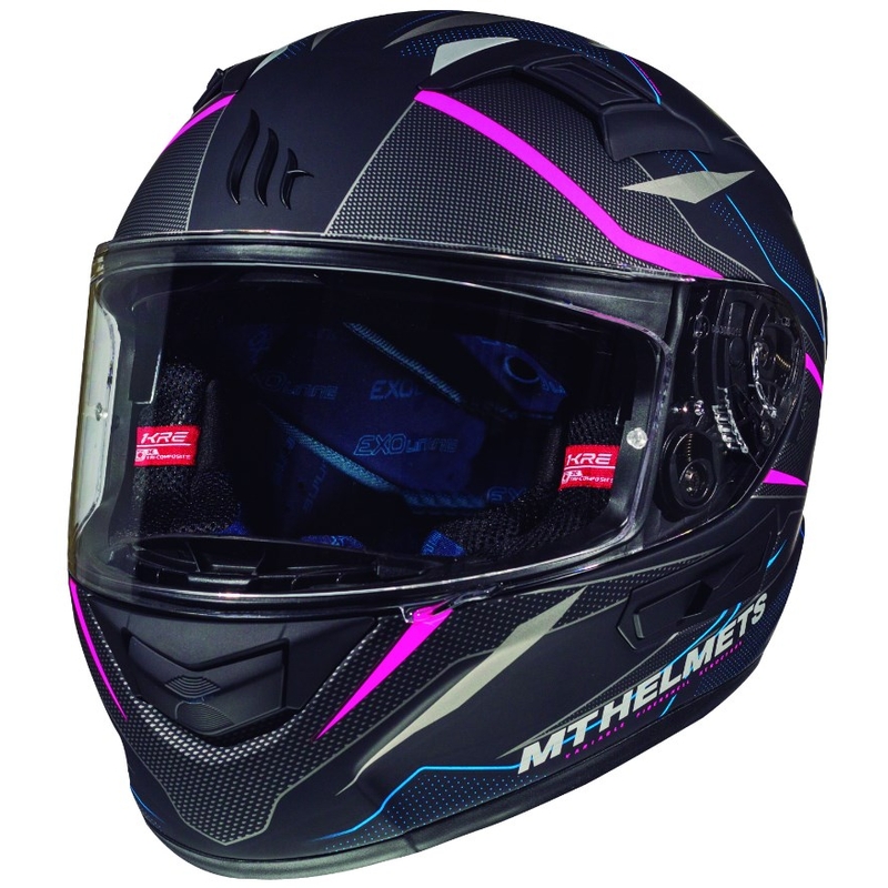 Integrálna prilba na motocykel MT Kre Intrepid SV čierna matná-fluorescenčno-ružová