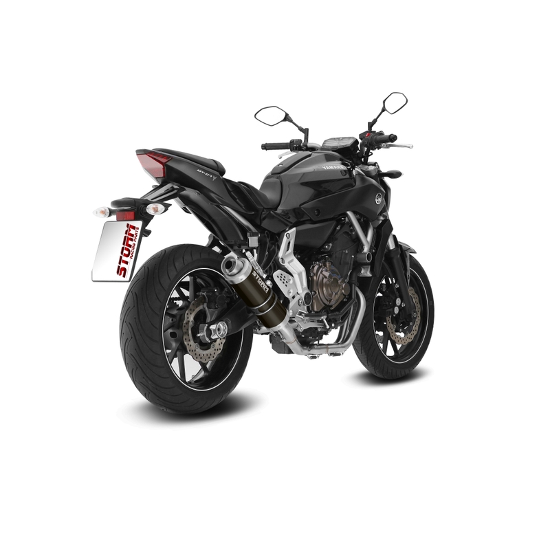 Výfuk kompletný 2x1 STORM GP Oceľovo čierna pre YAMAHA MT-07 700 2014-2024