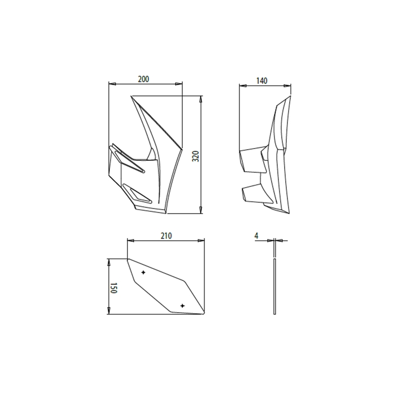 Bočné spojlery PUIG DOWNFORCE zelená