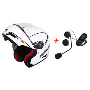 SET: Odklápacia prilba na motocykel RSA TR-01 + Bluetooth Intercom s FM do prilby