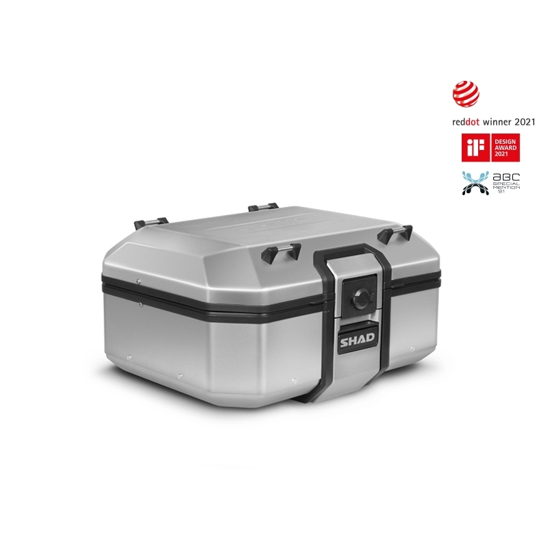 Kompletná sada hliníkových kufrov SHAD TERRA, 37 litrový vrchný kufor, 36/47 litrový bočné kufre, vrátane montážnej sady a platni SHAD R 1200 GS Adventure/ R 1250 GS Adventure