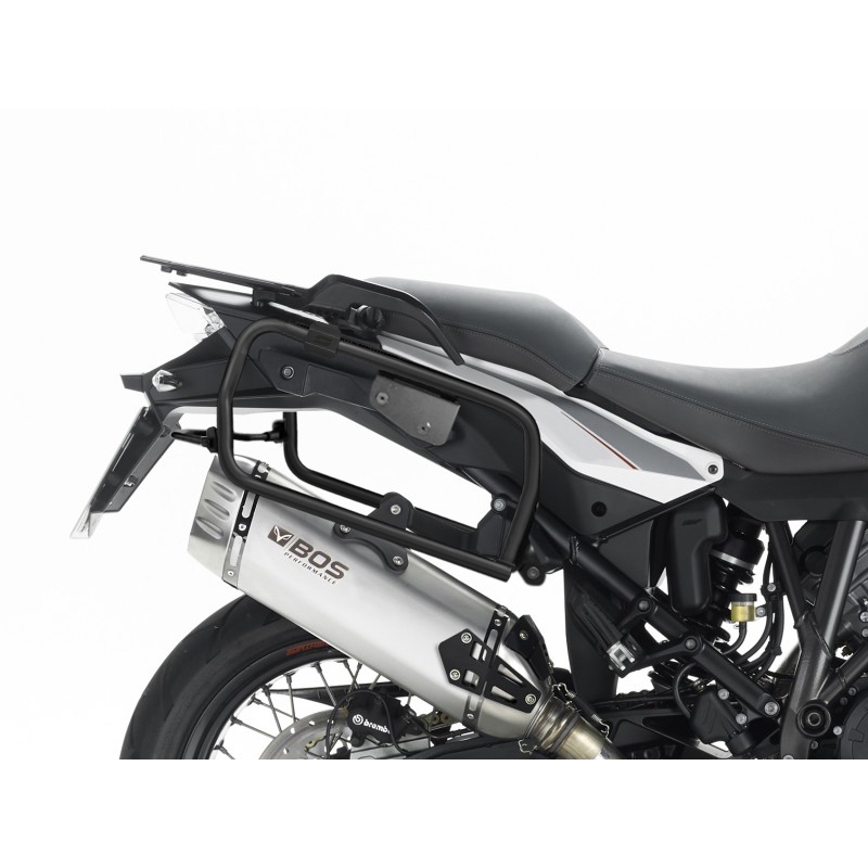 Kompletná sada bočných čiernych hliníkových kufrov SHAD TERRA BLACK , 36/47 l litrov, vrátane montážnej sady SHAD KTM Adventure 1090, 1190, Super Adventure 1290 (R, S)