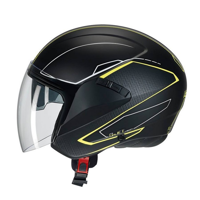 Otvorená prilba na motorku CMS S-JET Vision čierno-fluo žltá
