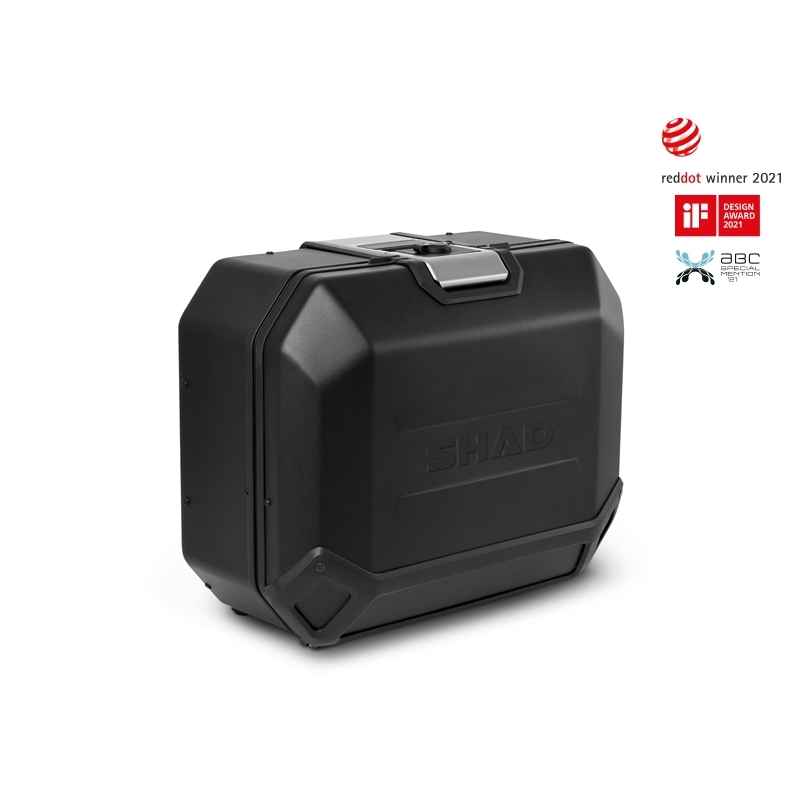 Kompletná sada bočných čiernych hliníkových kufrov SHAD TERRA BLACK , 36L/36/ bočné kufre, vrátane montážnej sady SHAD HONDA CB 500 X