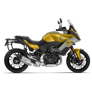 Kompletná sada čiernych hliníkových kufrov SHAD TERRA BLACK , 37 litrov vrchný kufor, 36/36 litrov bočné kufre, vrátane montážnej sady a platni SHAD BMW F 900 XR