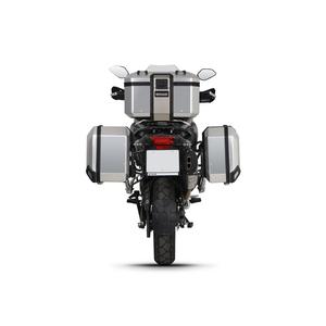 Kompletná sada hliníkových kufrov SHAD TERRA, 48 litrový vrchný kufor, 47/47 litrový bočné kufre, vrátane montážnej sady a platni SHAD Benelli TRK 502 X 2022 -