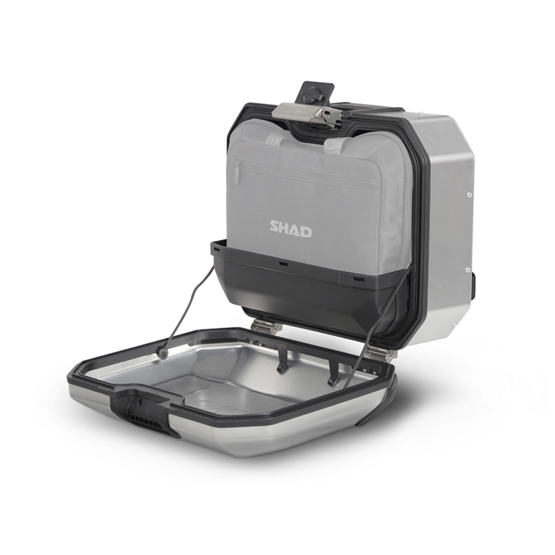 Kompletná sada hliníkových kufrov SHAD TERRA, 55L vrchný kufor + 36L / 47L bočné kufre, vrátane montážnej sady a dosky SHAD Aprilia Tuareg 660