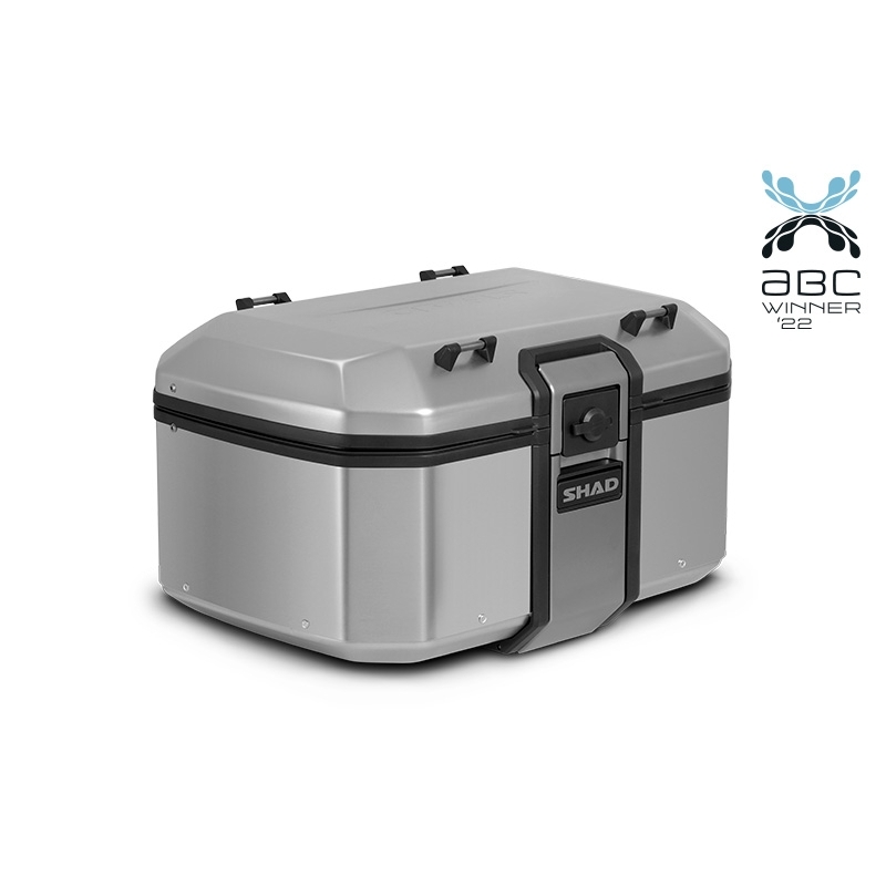 Kompletná sada hliníkových kufrov SHAD TERRA, 55L vrchný kufor + 36L / 47L bočné kufre, vrátane montážnej sady a dosky SHAD Aprilia Tuareg 660